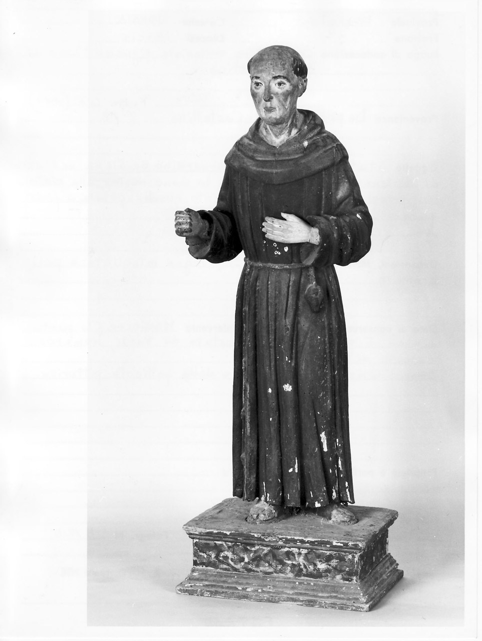 San Bernardino da Siena (statua, opera isolata) - bottega Italia centrale (sec. XVIII)