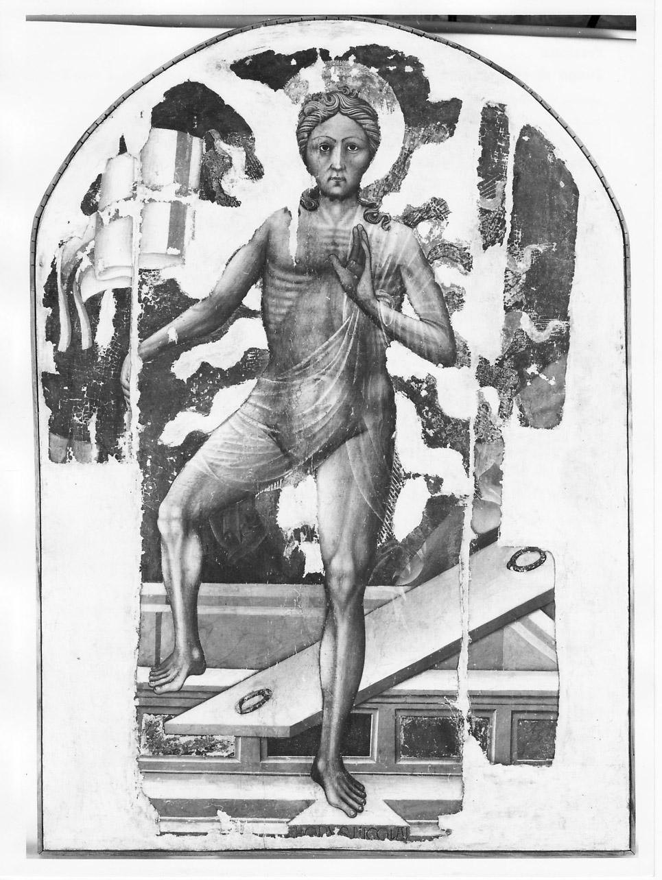 Cristo risorto (dipinto, opera isolata) di Niccola da Siena (terzo quarto sec. XV)