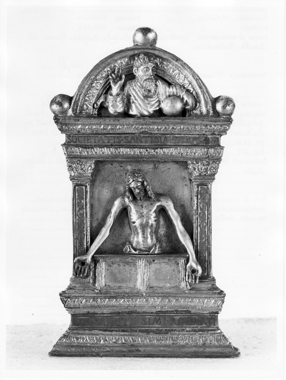 Cristo in pietà (pace - a tavoletta, architettonica, opera isolata) - bottega Italia centrale (sec. XVI)