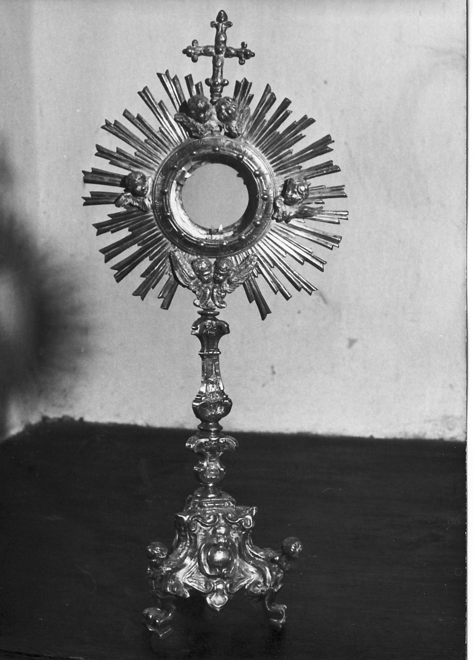 ostensorio - a raggiera, opera isolata - bottega Italia centrale (sec. XVIII)