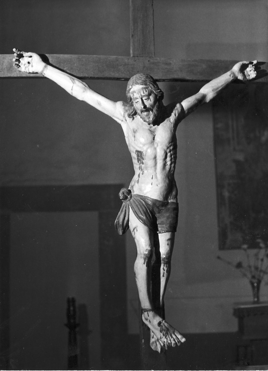 Cristo crocifisso (crocifisso, opera isolata) - bottega Italia centrale (sec. XVII)