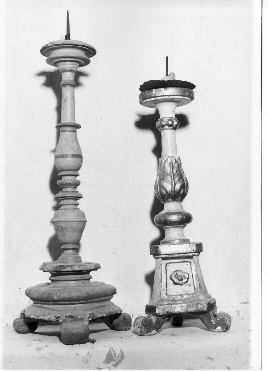 candeliere d'altare, opera isolata - bottega Italia centrale (seconda metà sec. XVIII)