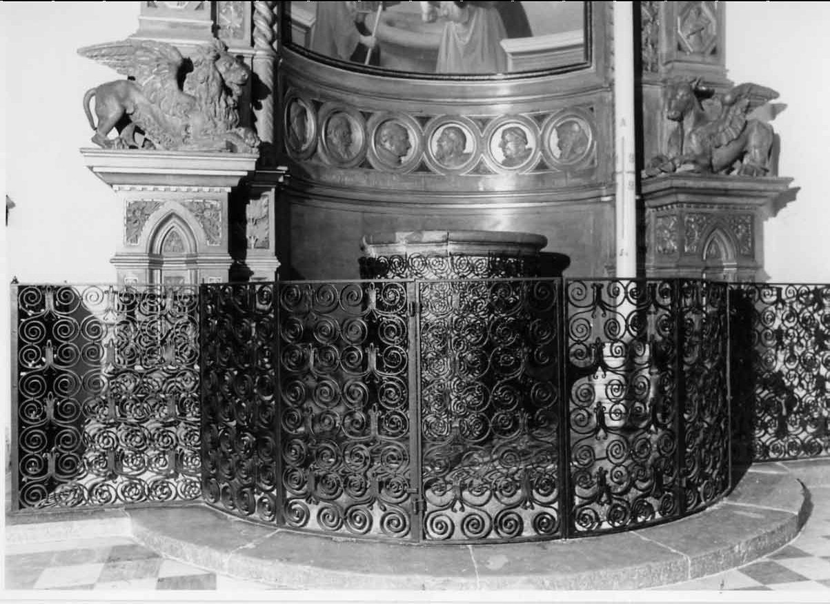 cancellata, elemento d'insieme - bottega umbra (sec. XIX)