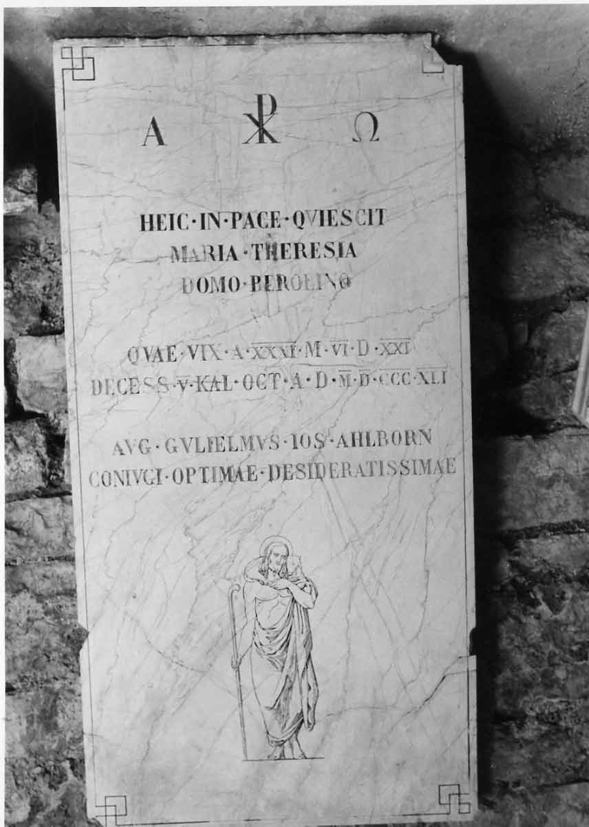 lapide tombale, frammento - bottega umbra (sec. XIX)