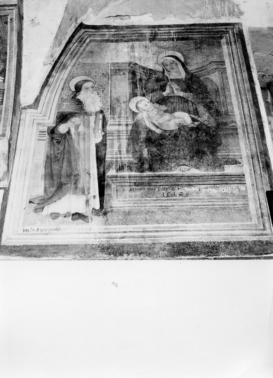 Madonna con Bambino e Sant'Antonio (dipinto, opera isolata) di Giovanni di Pietro detto Spagna (scuola) (sec. XVI)