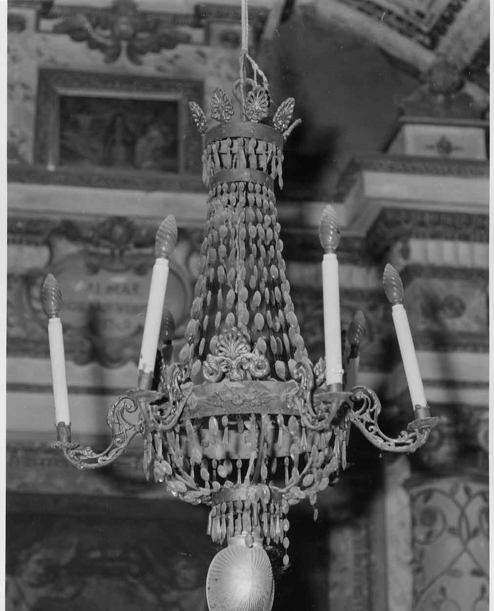 lampadario da chiesa, serie - bottega italiana (sec. XIX)