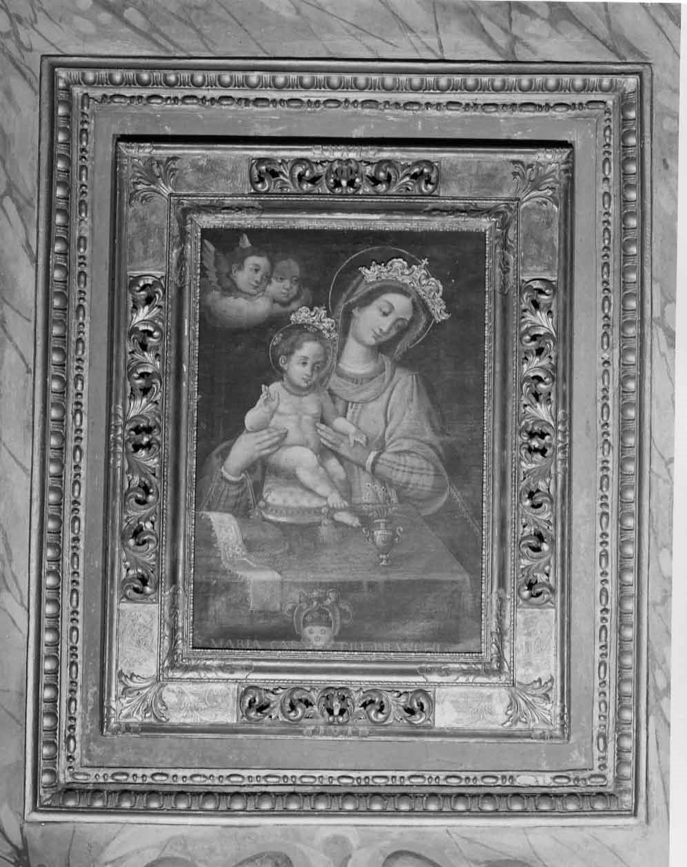 Madonna con Bambino (dipinto, elemento d'insieme) di Sensini Pietro Paolo (attribuito) (sec. XVII)