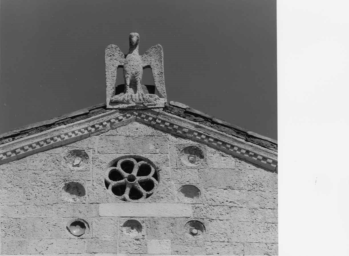 figura antropomorfa (acroterio, elemento d'insieme) - bottega umbra (fine sec. XII)