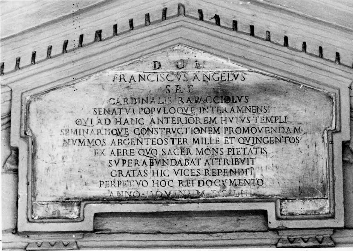 lapide, opera isolata - bottega umbra (seconda metà sec. XVII)