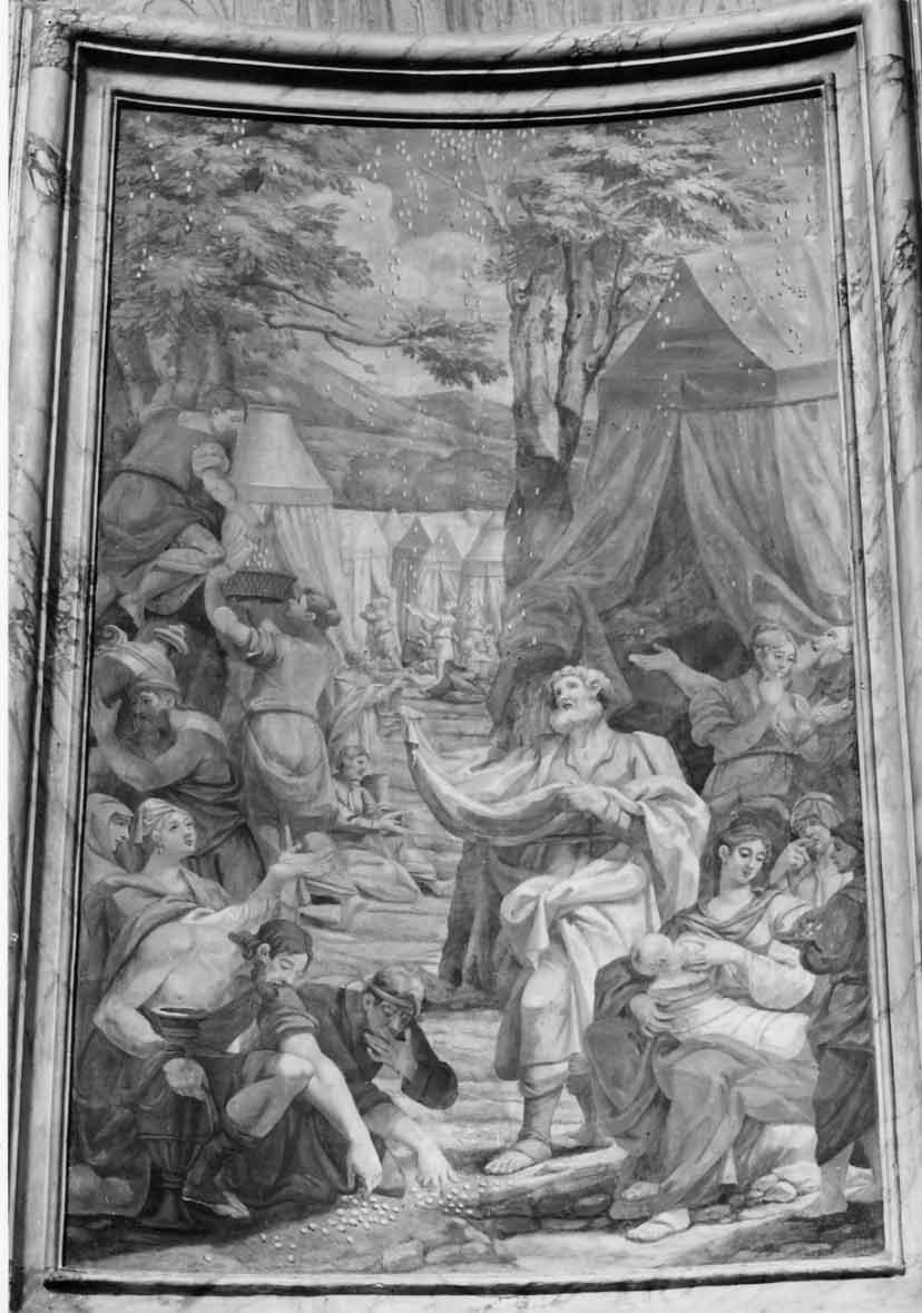 caduta della manna (dipinto, opera isolata) di Strada Vespasiano (cerchia) (sec. XVII)