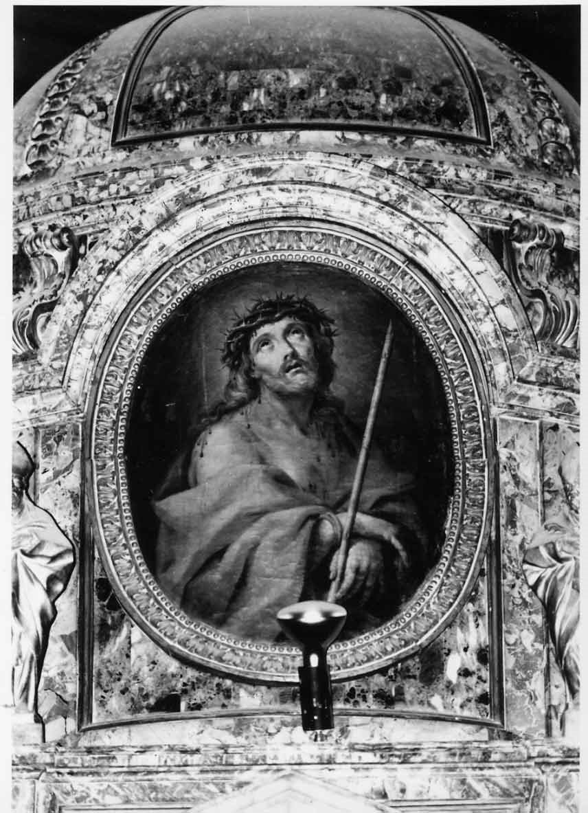 Cristo crocifisso dolente (dipinto, elemento d'insieme) di Salvi Giovanni Battista detto Sassoferrato (bottega) (metà sec. XVII)