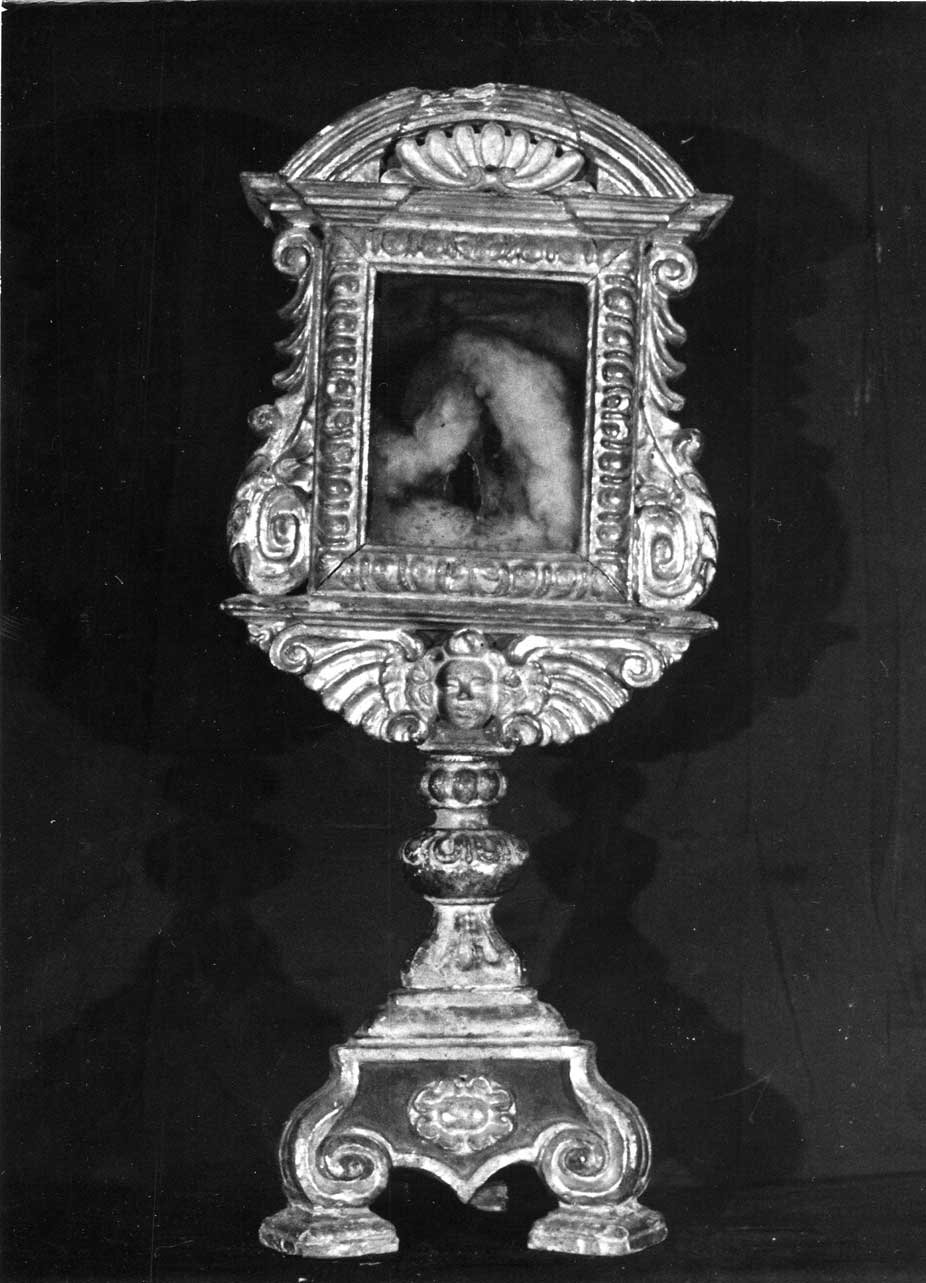 reliquiario a teca, opera isolata - bottega Italia centrale (sec. XVIII)