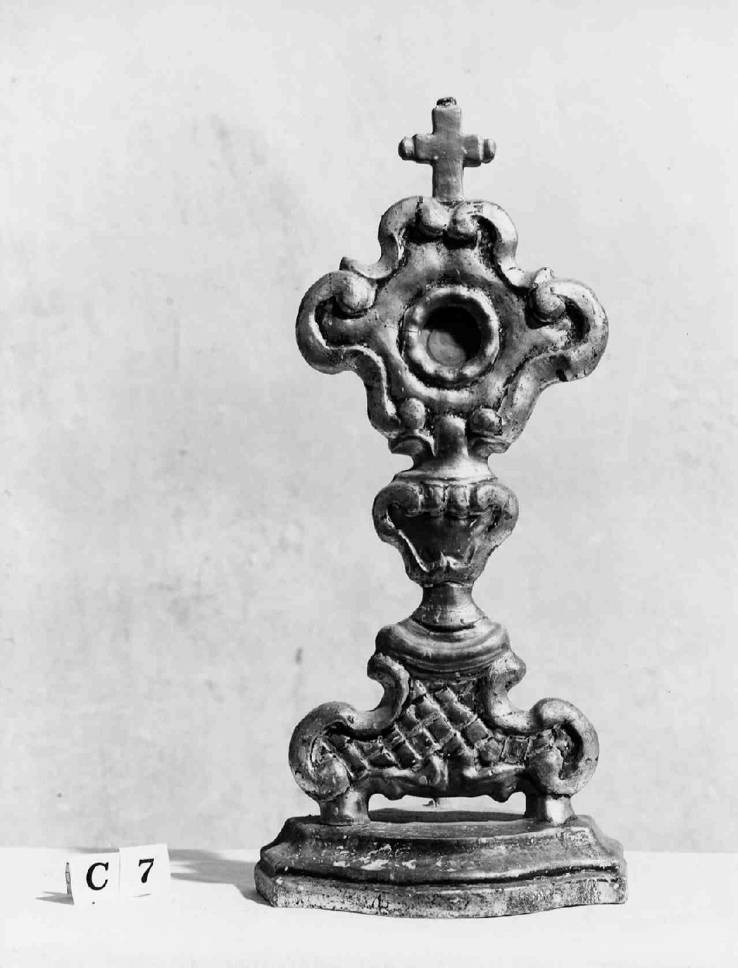 reliquiario - a ostensorio, opera isolata - bottega Italia centrale (fine/inizio secc. XVIII/ XIX)