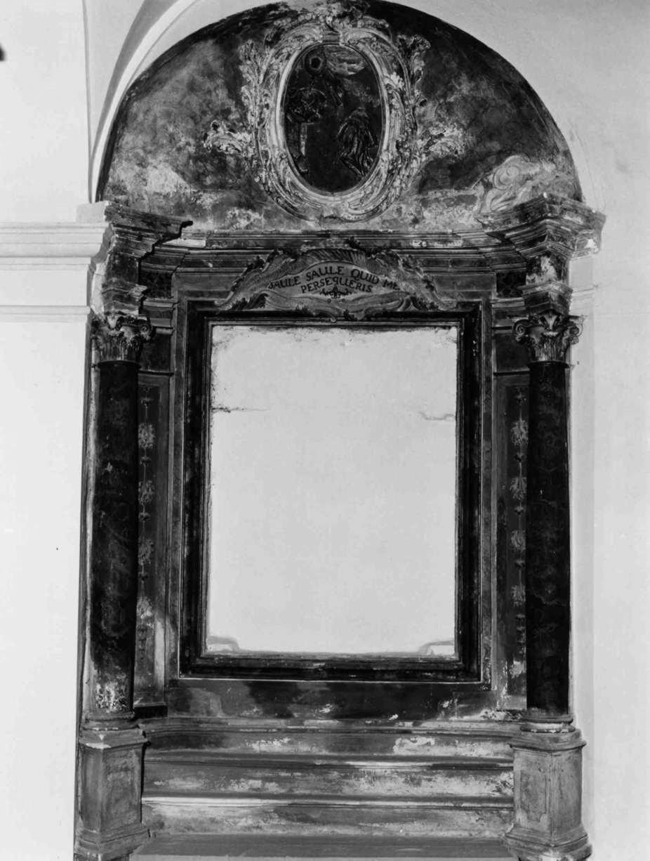 S. Paolo folgorato, conversione di San Paolo (mostra d'altare, insieme) - bottega umbra (secc. XVII/ XVIII)