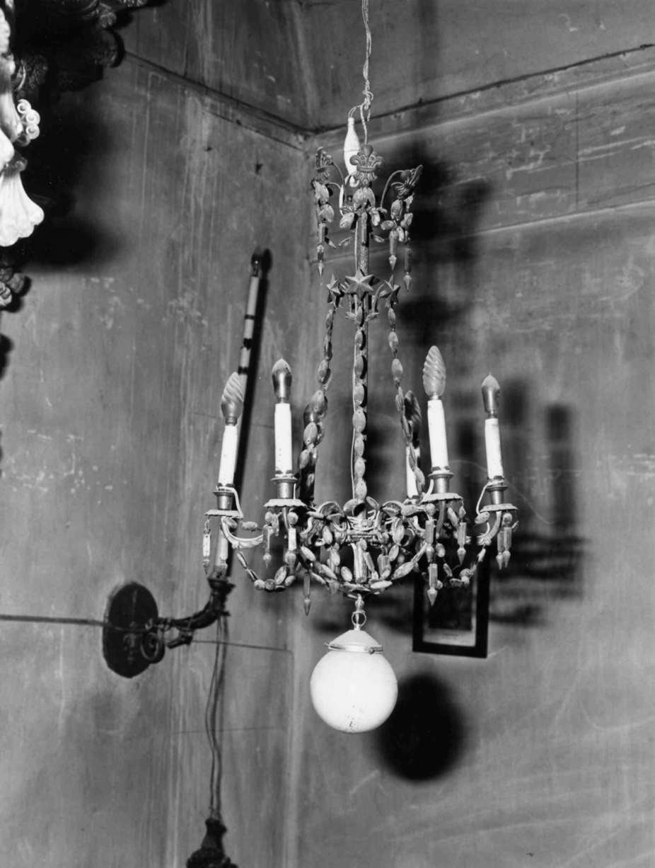 lampadario - a bracci, serie - bottega umbra (inizio sec. XX)