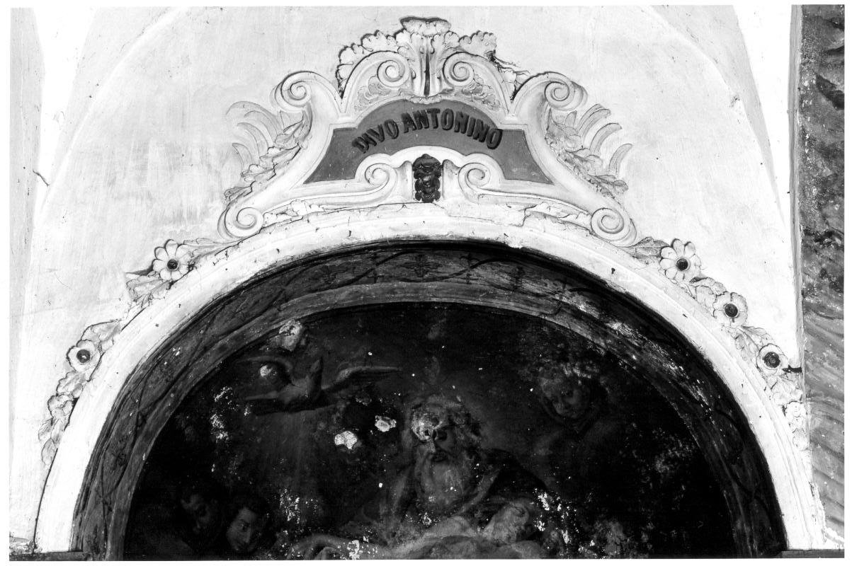 cartiglio con iscrizione (decorazione plastica, coppia) - bottega umbra (metà sec. XVIII)