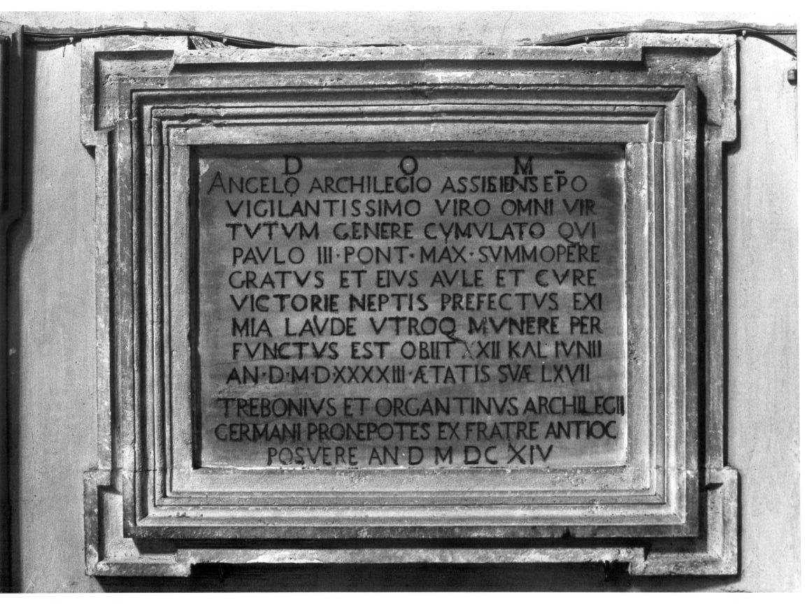 lapide tombale - bottega umbra (sec. XVII)