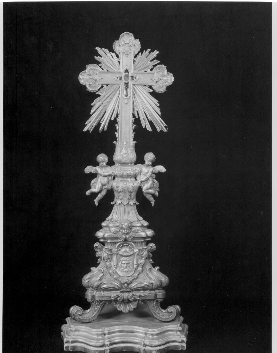 reliquiario - a croce - bottega umbra (prima metà sec. XVIII)