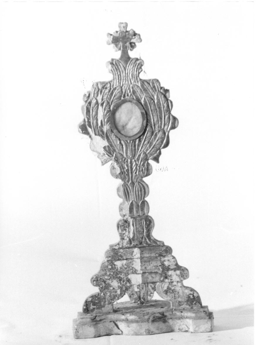 reliquiario - a ostensorio - bottega umbra (fine/inizio secc. XVIII/ XIX)