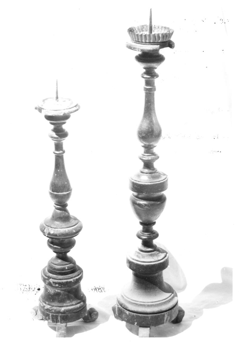 candeliere d'altare, serie - bottega italiana (sec. XIX)