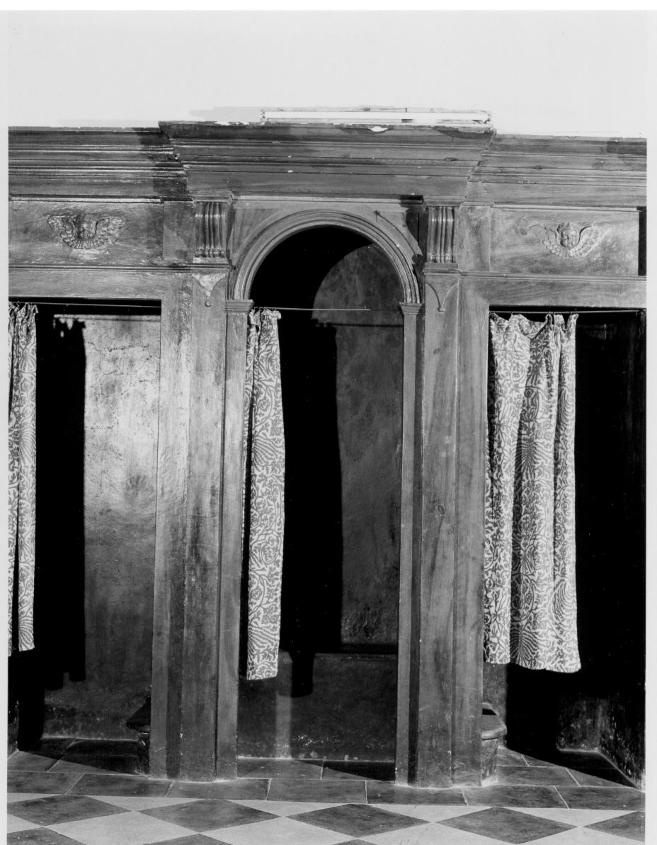 confessionale, coppia - bottega italiana (secc. XVII/ XVIII)