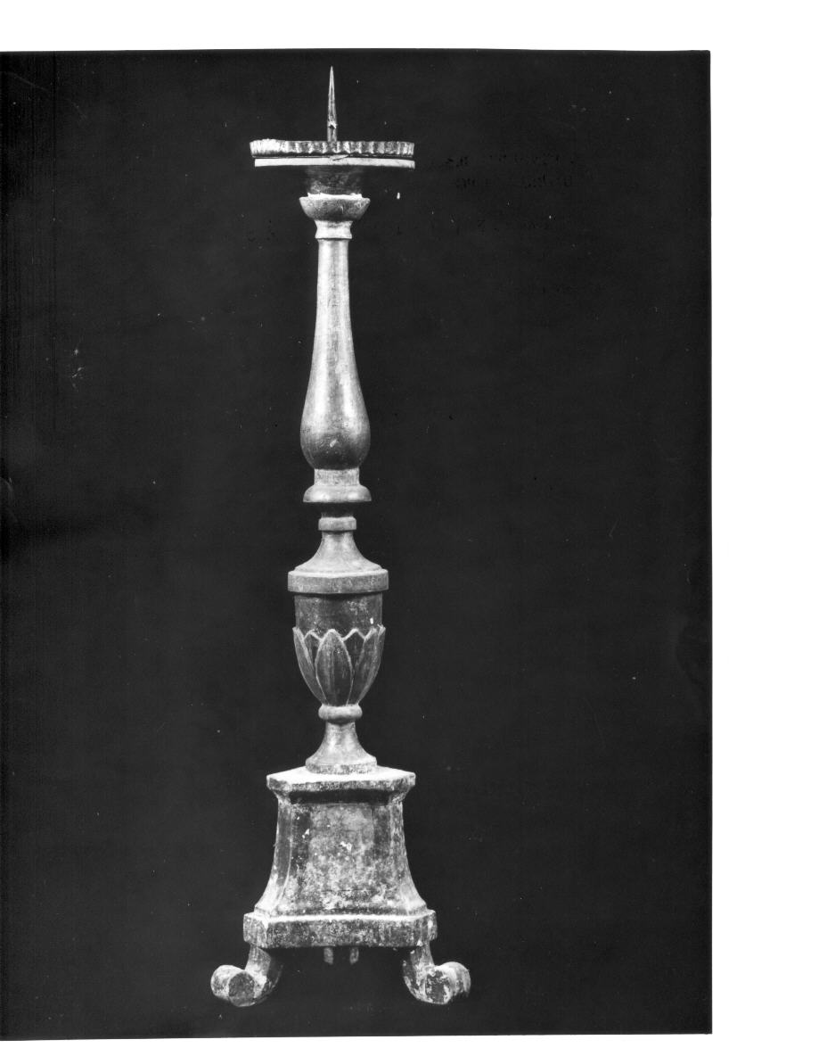 candeliere d'altare, opera isolata - bottega italiana (secc. XVIII/ XIX)