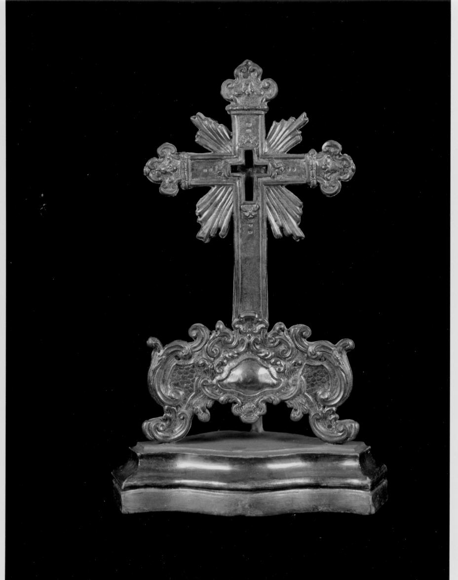 reliquiario - a croce, opera isolata - bottega italiana (secc. XVIII/ XIX)