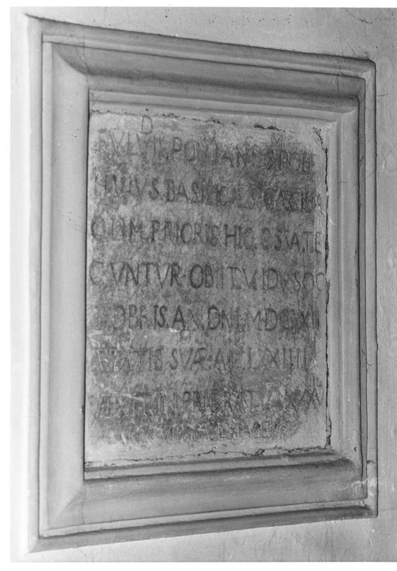 lapide tombale - bottega italiana (sec. XVII)