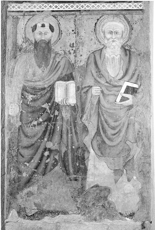 San Pietro e San Paolo (dipinto, opera isolata) di Maestro ironico (attribuito) (seconda metà sec. XIV)