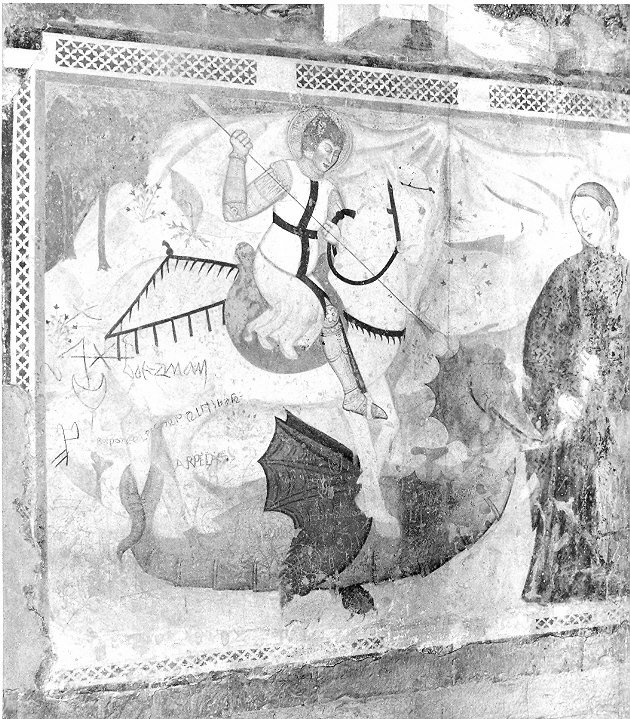 San Giorgio uccide il drago (dipinto, opera isolata) di Maestro del Sant'Antonio Abate in cattedra (attribuito) (seconda metà sec. XIV)