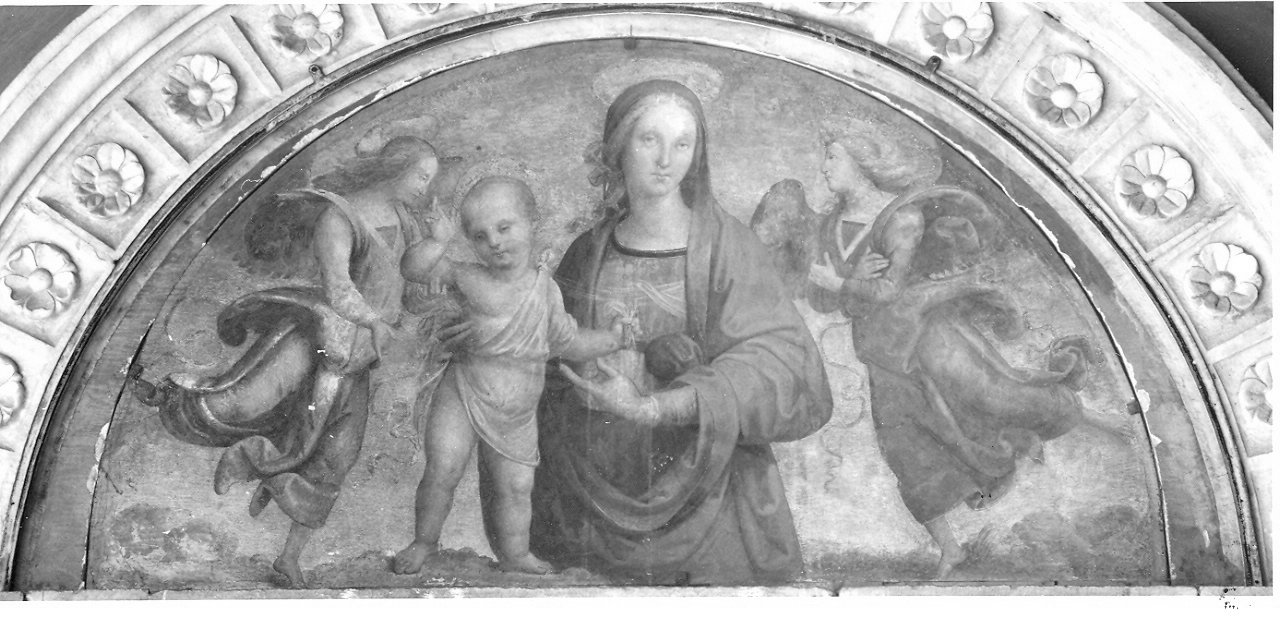 Madonna con Bambino e angeli (dipinto, elemento d'insieme) di Giannicola di Paolo (attribuito) (sec. XVI)