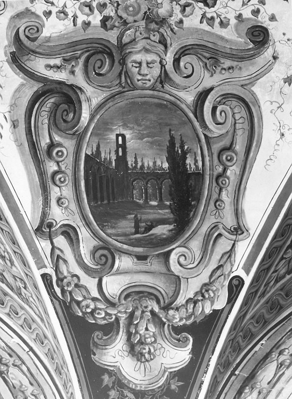 paesaggio con architetture (dipinto, elemento d'insieme) - ambito umbro (prima metà sec. XVII)