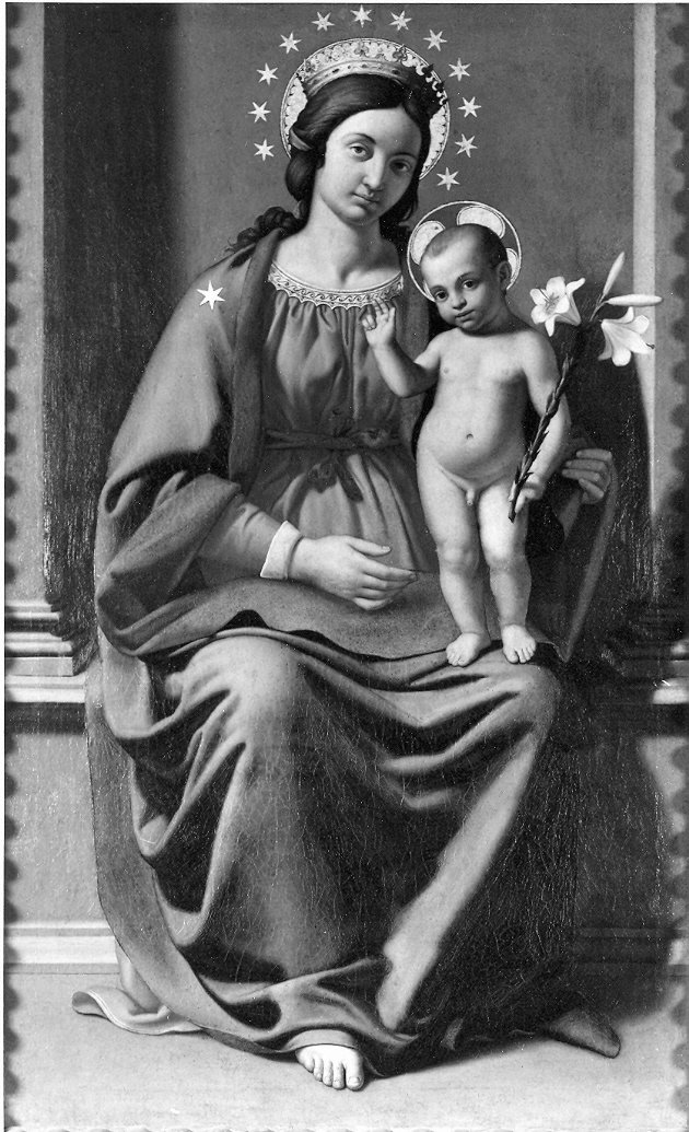 Madonna con Bambino (dipinto, opera isolata) di Salvi Giovanni Battista detto Sassoferrato (attribuito) (sec. XVII)