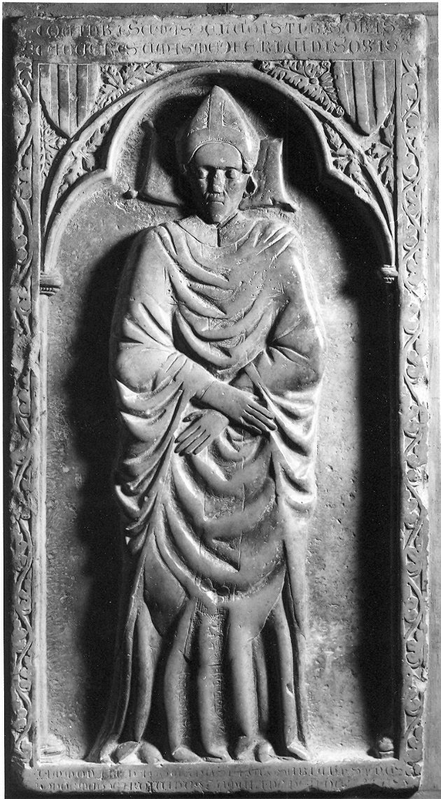 vescovo (lastra tombale, opera isolata) - bottega umbra (sec. XIV)