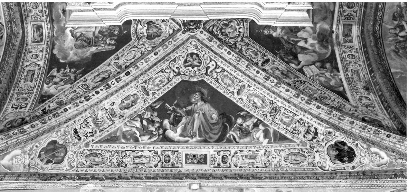 San Giovanni Evangelista (dipinto, elemento d'insieme) di Bandiera Benedetto (attribuito) (sec. XVI)