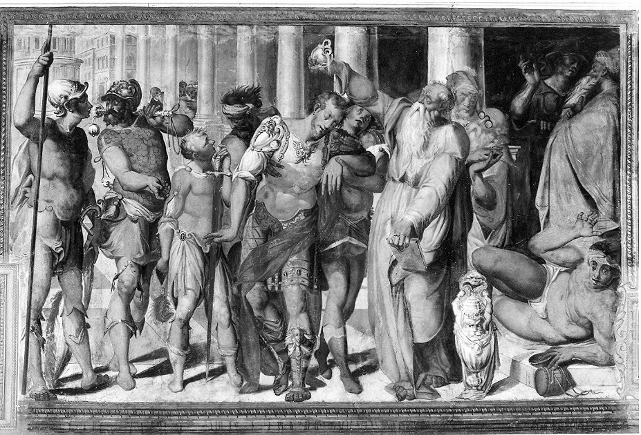 Anania battezza San Paolo ridonandogli la vista (dipinto, elemento d'insieme) di Danti Girolamo (attribuito) (sec. XVI)