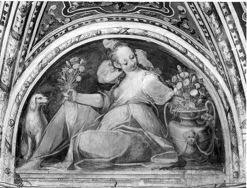 figura allegorica femminile (dipinto, elemento d'insieme) di Bandiera Benedetto (e aiuti) (sec. XVI)