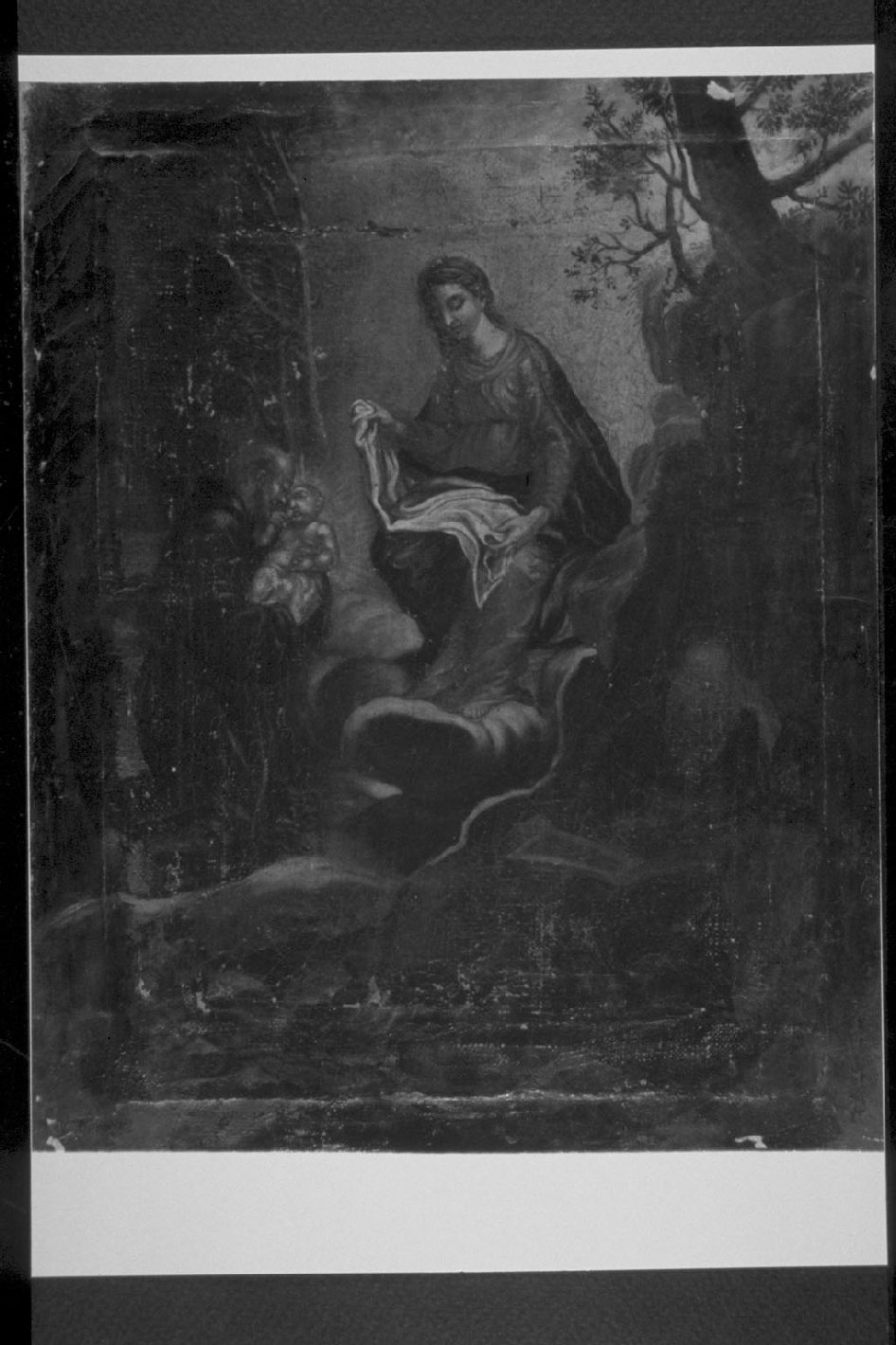 Madonna con Bambino e Sant'Antonio (?), Madonna con Bambino e altri personaggi (dipinto, opera isolata) - ambito umbro (sec. XVII)