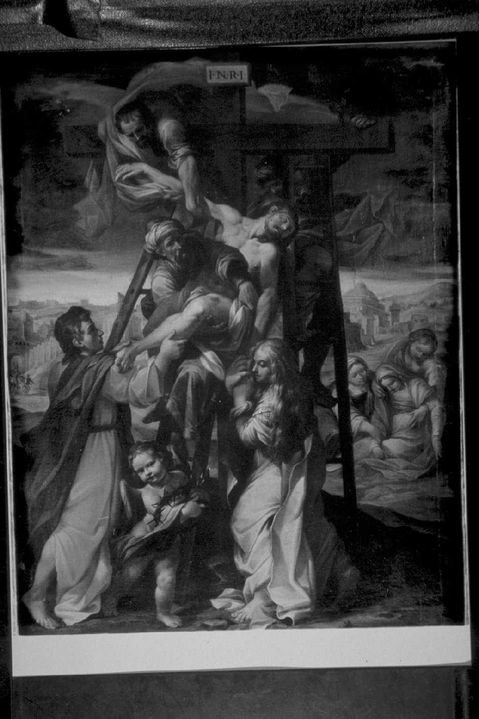 deposizione di Cristo dalla croce (dipinto, elemento d'insieme) di Vanni Francesco (attribuito), Vanni Raffaello (attribuito) (secc. XVI/ XVII)