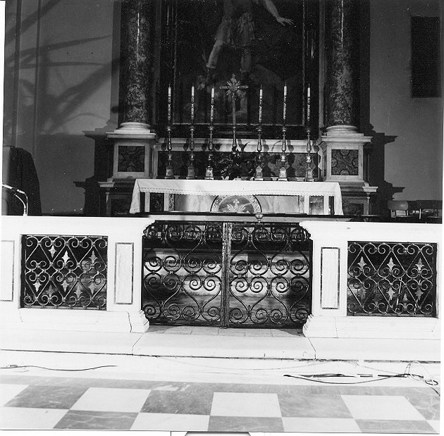 balaustrata di cappella, elemento d'insieme - bottega umbro-romana (seconda metà sec. XVIII)