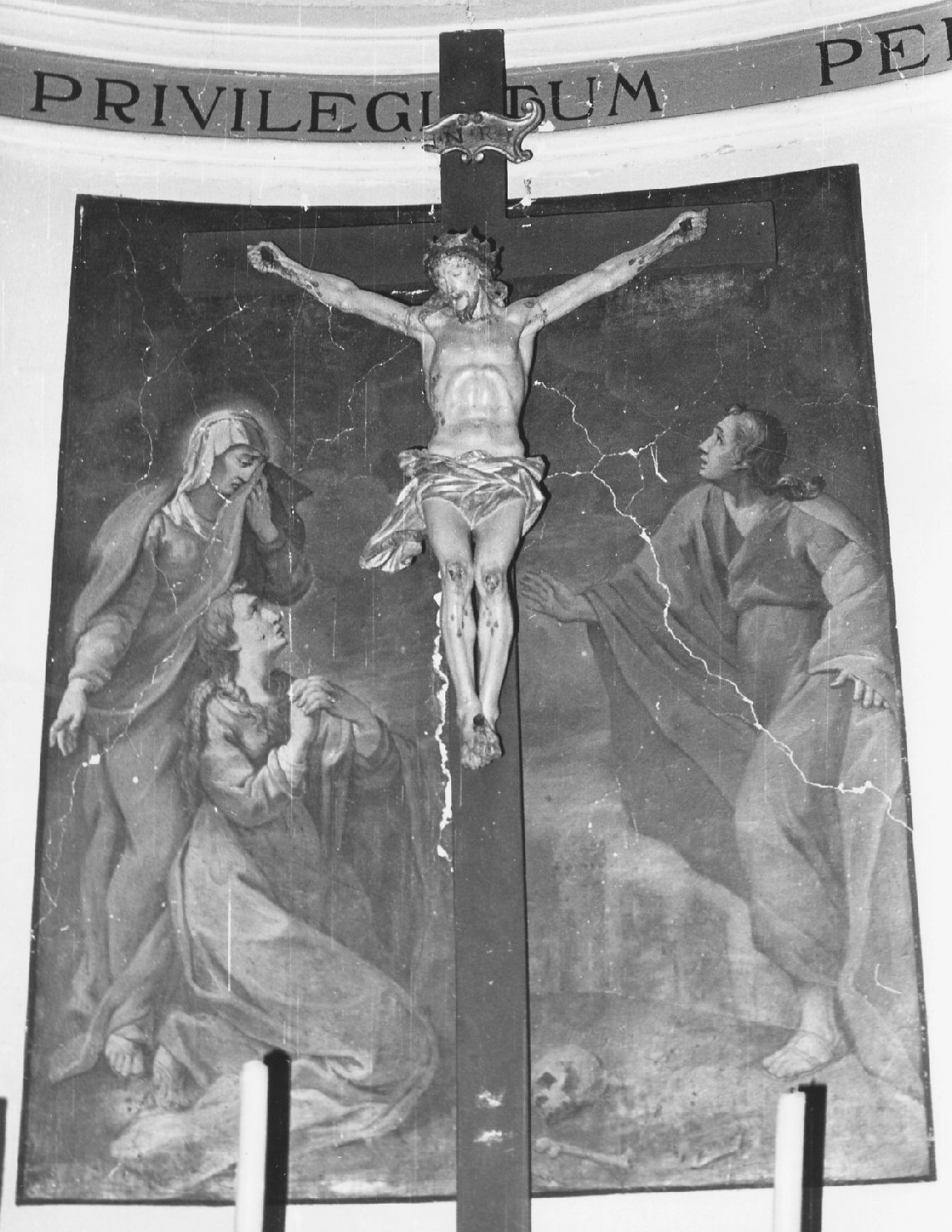 crocifissione di Cristo con la Madonna e santi (dipinto, elemento d'insieme) - ambito umbro (sec. XVII)