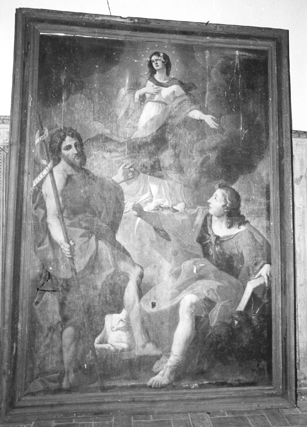 Madonna Immacolata e Santi (dipinto, opera isolata) di Lapis Gaetano detto Carraccetto (attribuito) (sec. XVIII)