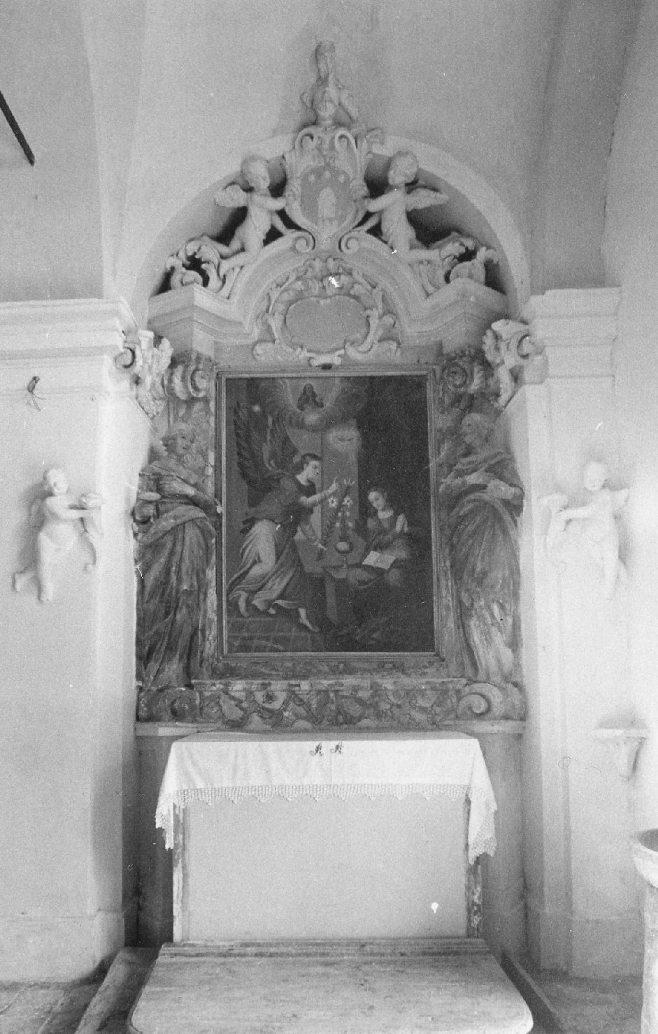 mostra d'altare, insieme - manifattura umbra (secc. XVII/ XVIII)