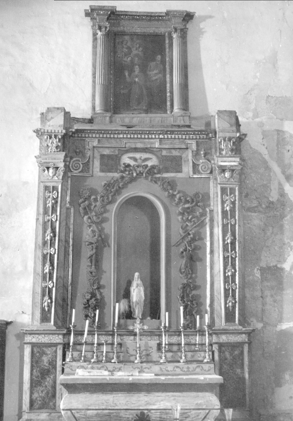 mostra d'altare, insieme - manifattura umbra (sec. XVII)