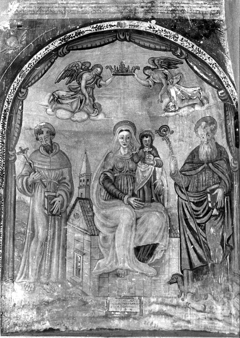 Madonna con Bambino tra angeli e Santi (dipinto, opera isolata) - ambito umbro (fine sec. XVI)