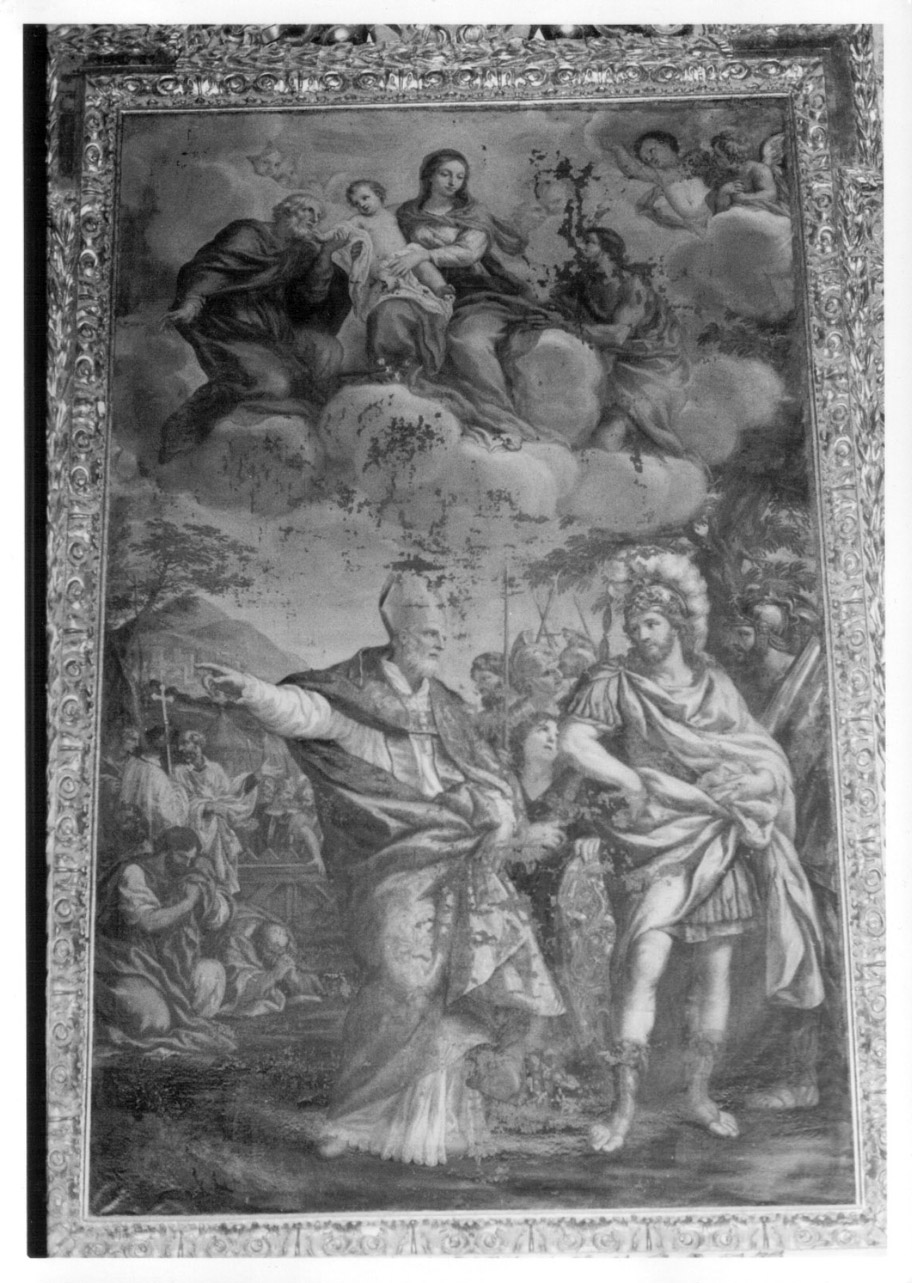 Sant'Ubaldo e Federico Barbarossa (dipinto, elemento d'insieme) di Ferri Ciro (ultimo quarto sec. XVII)