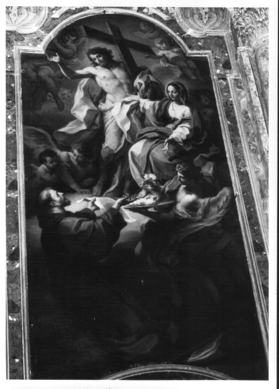 Cristo portacroce con la Madonna e San Francesco d'Assisi (dipinto, opera isolata) - ambito Italia centrale (sec. XVIII)