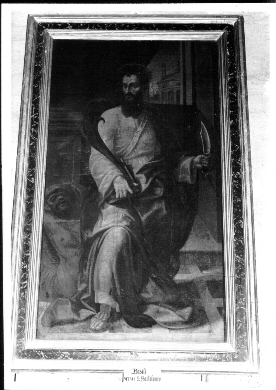 San Bartolomeo (dipinto, opera isolata) di Basili Pierangelo (attribuito) (terzo quarto sec. XVI)