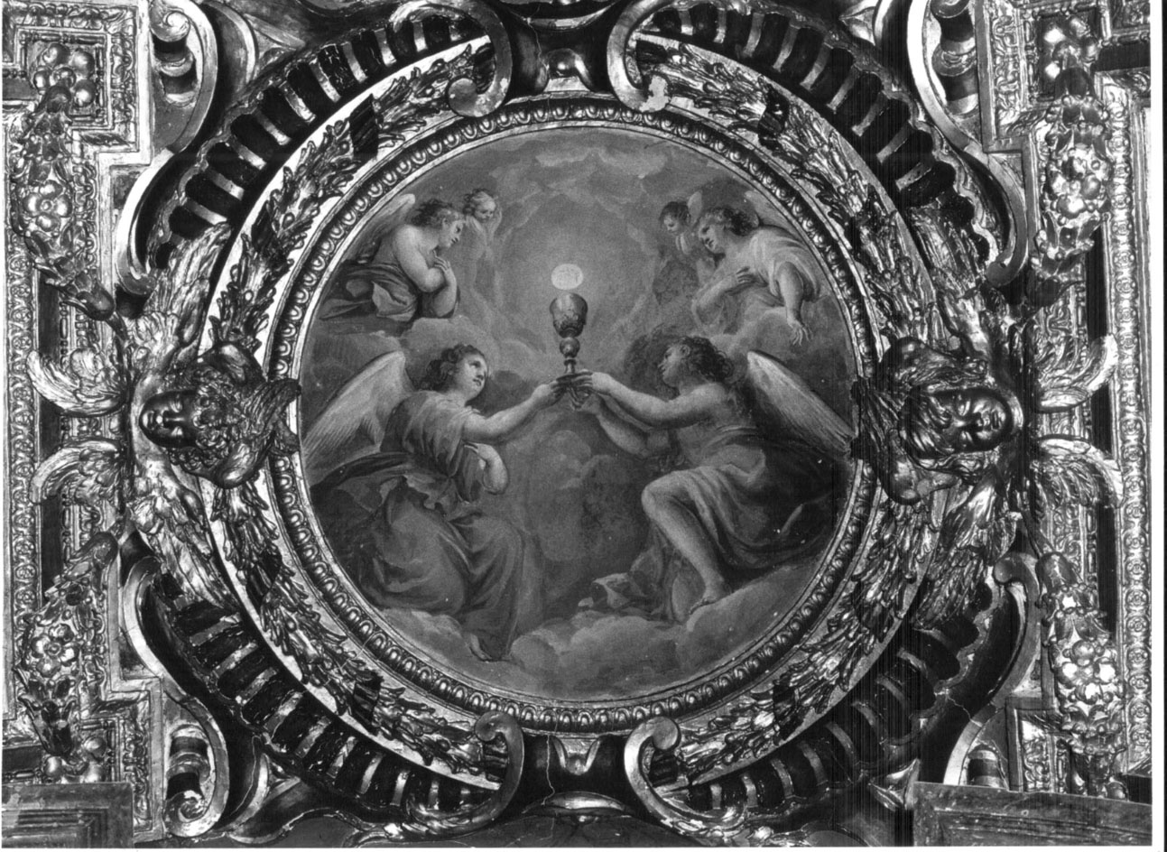 angeli adoranti il calice eucaristico (dipinto, ciclo) di Allegrini Francesco (terzo quarto sec. XVII)