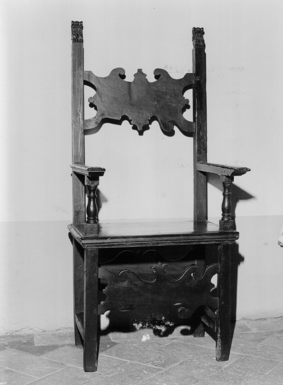 sedia - a braccioli, opera isolata - bottega eugubina (sec. XIX)